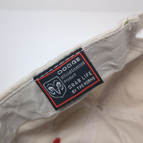 Dodge Logo Strapback Hat Beige One Size Adjustable Solid Embroidered - Picture 11 of 11